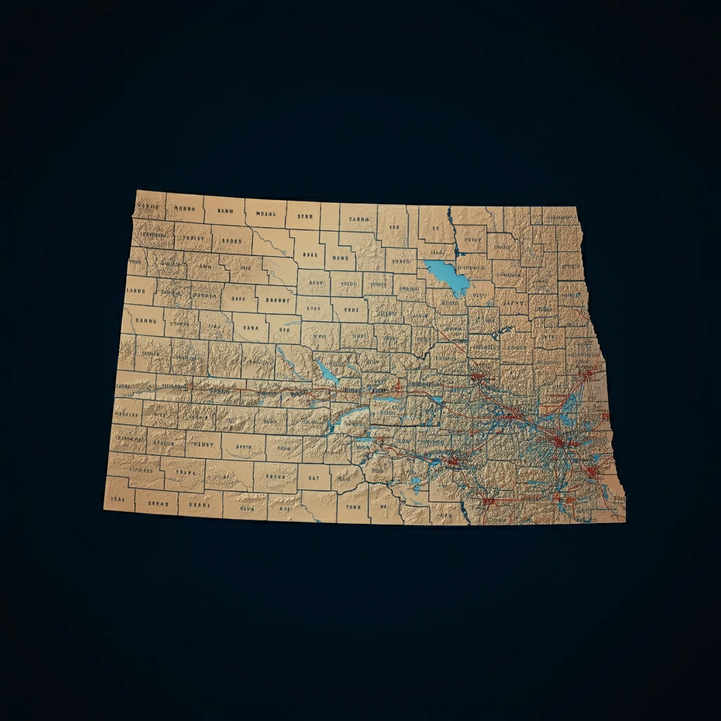 Outline of North Dakota state for PromVendors.com